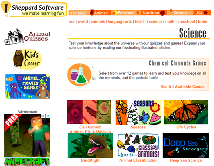 Sheppardsoftware - science
